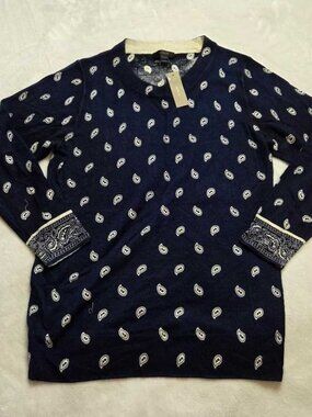 New S M J.Crew bandana prined Tippi sweater